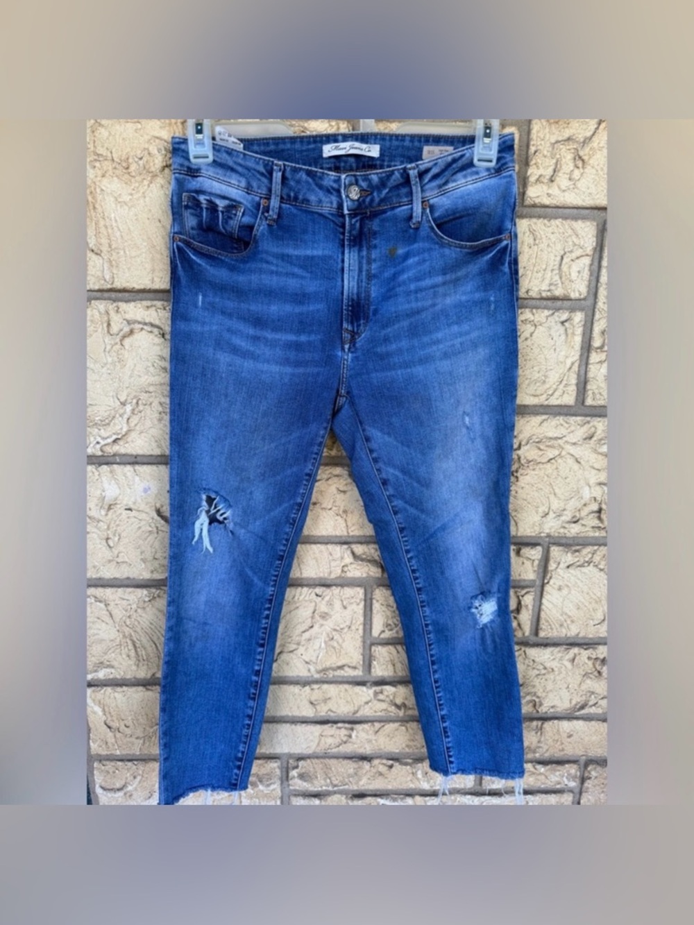 Mavi Women's Tess High Waist Ankle Skinny Jeans Drak wash Size 27 Distressed